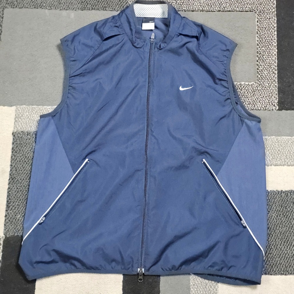 Nike Running Vest Mens XL Navy Blue Excellent